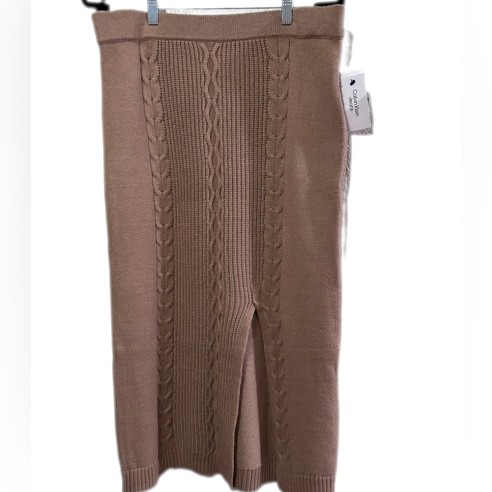 Calvin Klein Women's Cable-Knit Pull-On Midi Skirt Size L - Picture 8 of 9